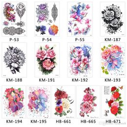 3d Coloré étanche Body Art Sleeve Diy Autocollants Glitter Temporaire Flash Tatouages Fleur Papillon Aile De Plumes Bikini Décoration