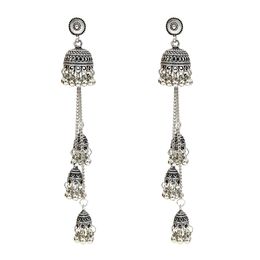 2020 Women's Boho Geometric Long Chain Vintage personality Tassel Earrings Elegant Metal Bell Earrings