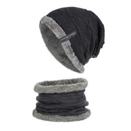 2 Pieces Hats And Scarf Men Women Unisex Knit Cap Head Hat Beanie Warm Outdoor Set Winter Accessories