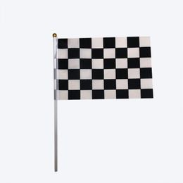 14X21cm Black And White Checkered Flag Racing Flags Hand Waving Small Flags Birthday Party Decoration ZC1429