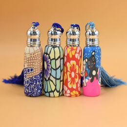 10ml Empty Glass Perfume Bottle With Roller Ball Mini Portable Travel Colorful Essential Oil Container Tools RRA1416