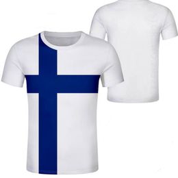 FINLAND male youth student diy free custom photo unisex t shirt nation flag finnish swedish suomi college country boy clothes