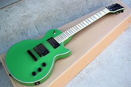 Elegant Missimg Angle Electric Guitar,Green Body and Black Hardwares,White Shell Frets Inlay,Floyd Rose and HH Pickups,can be Customised