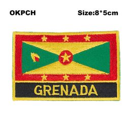 Free Shipping 8*5cm Grenada Shape Mexico Flag Embroidery Iron on Patch PT0068-R