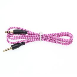 3.5mm Male to Male Cable Cord Stereo Audio Cable Braided Cable Fit For Televisions Computers CD Players MP3 500pcs