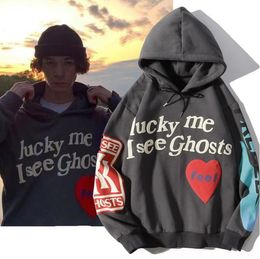 Mens Clothing Hoodies "Lucky me I see Ghosts" Print Hoodie Sweatshirts Mens Women Designer Hoodies Pullover Autumn Winter Sweatshirts