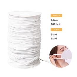 dhl free 3mm 6mm diy elastic band cord ear hanging sewing for mask rubber band