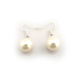 24 Pairs High Quality 12mm Beige Color Imitation Pearl Earrings For Gift