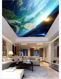 Custom 3D photo ceiling zenith interior decorative mural Dream Sky Star Planet Hotel Living Room Zenith Ceiling Mural Wallpaper for walls 3d