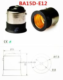 50pcs BA15D to E12 LED socket adapter BA15D-E12 Lamp Holder adapter coverter bulb base Free Shipping With Tracking No