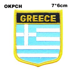 Greece Flag Embroidery Iron on Patch Embroidery Patches Badges for Clothing PT0191-S