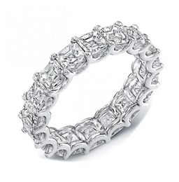 Vecalon 8 Styles Luster Promise Wedding Band Ring 925スターリングシルバーダイヤモンドエンゲージメントリング