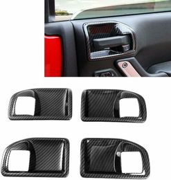 4X Carbon Fibre Interior Door Handle Bowl Cover Trim for Jeep Wrangler JK 4 Door