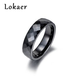 Lokaer Trendy Black & White Cutting Ceramics Rings Jewelry Classic Wedding Engagement Rings For Women Anneaux Anillos R180140266