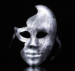 new hot sale Lovely Men Burnished Antique Silver/Gold Venetian Mardi Gras Masquerade Party Ball Mask GB1021