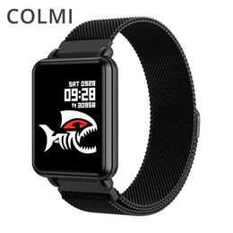 New Colmi terra 1 relógio tela de toque multifunções à prova d 'água ip68 esporte fitness rastreador preto malha alça