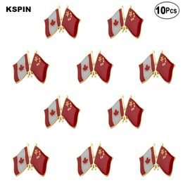 Canada & China Flag Lapel Pin Flag badge Brooch Pins Badges 10Pcs a Lot