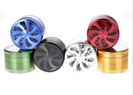 aluminium 4 layer 63*45mm flower style herb grinder Sharp Stone herbal tobacco Philtre net dry grinding of cigarettes smoke cracker grinders