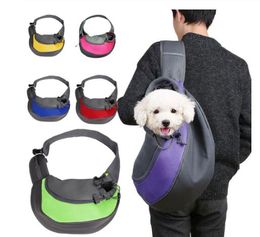 Pet Puppy Carrier Outdoor Travel Handbag Pouch Mesh Oxford Single Shoulder Bag Sling Mesh Comfort Travel Tote Shoulder Bag GB1284