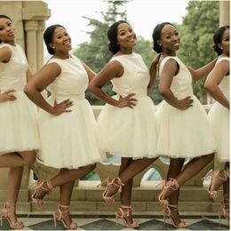 best south africa short bridesmaid dresses ivory jewel neckline knee length junior bridesmaid dress plus size backless cheap prom party gown