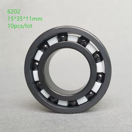 10pcs 6202 Si3N4 full Ceramic bearing 15x35x11 mm silicon nitride ceramic deep groove ball bearings 15*35*11