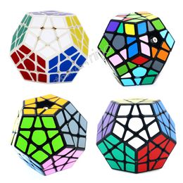 Megaminx Magic Cubes Pentagon 12 Sides Gigaminx PVC Sticker Dodecahedron Toys Twist Puzzle DIY Educational Magic Cube Toy