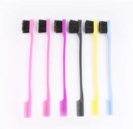 More colors Double Sided Hair Edge Brushes eyebrow brush Comb Hairs Styling Hairdressing Salon Beauty Tools free ship 1000