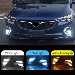 2PCS Flowing Turn Yellow Signal Function 12V Car DRL Lamp LED Daytime Running Light For Opel Insignia GS 2017 2018