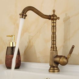 Basin Faucets All Copper Antique Faucet Antique Cold And Hot tap bathroom Faucet Kitchen Vegetable Basin Faucet Mixer Taps