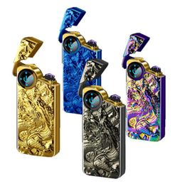 Dragon Pattern Colourful USB Touch Cigarette Lighter Cyclic Charging Windbreak Innovative Design Zinc Alloy Luxury Enjoyment Decorate