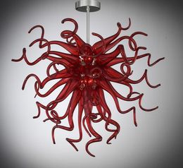 100% Mouth Blown CE UL Borosilicate Murano Glass Dale Chihuly Art Red Glass Pendant Chandelier Light