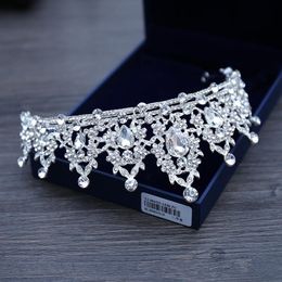 Bridal Jewelry Tiara Headpieces White Crystal Crown Bride Princess Crown Headpiece For Wedding Dress 2019 Wedding Bridal Accessories