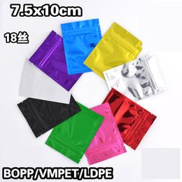 Retail 200Pcs/Lot 8.5*13cm 9 Color Multicolor Zipper Lock Aluminum Foil Resealable Valve Zip Lock Bags Food Grocery Package Bag