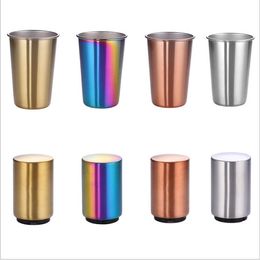 Stainless Steel Cup Coffee Mugs Beer Tea Juice Milk Wine Cups Drink Drop Proof Glass Outdoor Camping Travel Mugs Kids Cup Drinkware B6979