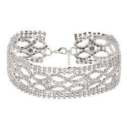 luxury glittering beautiful exaggerated full rhinestone diamond hot fashion designer collar choker statement necklace for woman girls