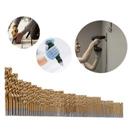 99pcs High Speed Steel Titanium Coated Twist Drill Bits