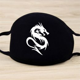 New Wholesale Simple Cotton Mask Simple Unisex Black Cycling Breathable Cotton Dust Mask Cartoon Expression Muffle Face Respirator
