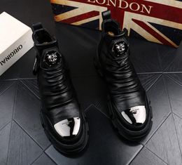 2021 black Casual Boots Flat Shoe Makasin Men's High Top Rock Hip Hop Mix Colours for Men chaussure homme luxe marque b5