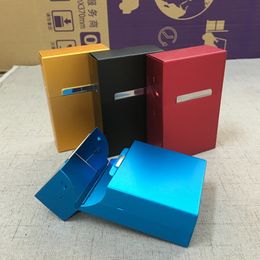 New Colorful Aluminum Alloy Cigarette Case Storage Box Protective Housing Shell Magnet Portable For Cigarette Smoking Tool Hot Cake DHL