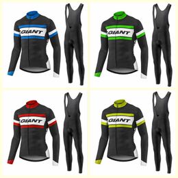 GIANT team Cycling long Sleeves jersey bib pants sets Clothing Quick Dry MTB bike 3D gel pad U121702