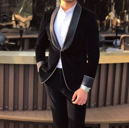 Cheap And Fine One Button Groomsmen Shawl Lapel Groom Tuxedos Men Suits Wedding/Prom Best Man Blazer ( Jacket+Pants+Tie) M92