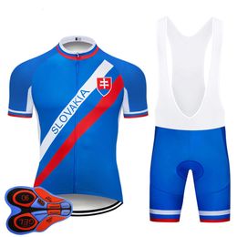 Factory direct sales Moxilyn 2020 Team Slovakia Cycling Jersey Gel Bib Set Mtb Bicycle Clothing Bike Wear Breathable Mens Short Maillot Culotte