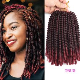 three tone Spring twist crochet braids hair extensions ombre blonde bouncy curl with pre tiwsted hair extensions xpression braiding hair