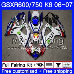 Body For SUZUKI stock Colour hot GSXR 750 600 GSX R600 R750 GSXR750 06 07 296HM.5 GSX-R600 06 07 GSXR-750 K6 GSXR600 2006 2007 Fairings kit