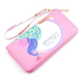Wallet Lady PU Peacock Prints Long Wallets multicolor designer coin purse Card holder