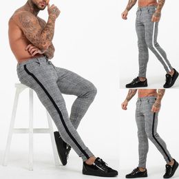 Men Sports Casual Print Bodybuilding Flexible Waist Long Pants Trousers LS 1217