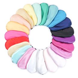 New Pure Silk Sleep Eye Mask Padded Shade Cover Travel Relax Aid Blindfold 12 Colours hot