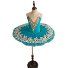 Tutu di balletto professionale Swan Lake Dance Costume Pancake Girls Tutu di balletto classico Body per bambini