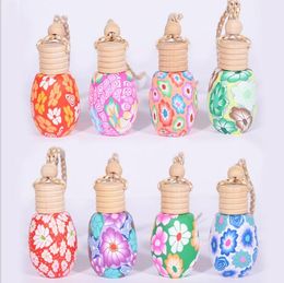 MIX DESIGN Craft Car Perfume Bottle Hanging Cute Air Freshener Carrier Home Fragrance Polymer Clay Bottles