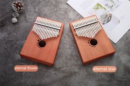 C001 17 Keys Kalimba Wood Mahogany Body Thumb Piano Musical Instrument accessories two style can be choosed